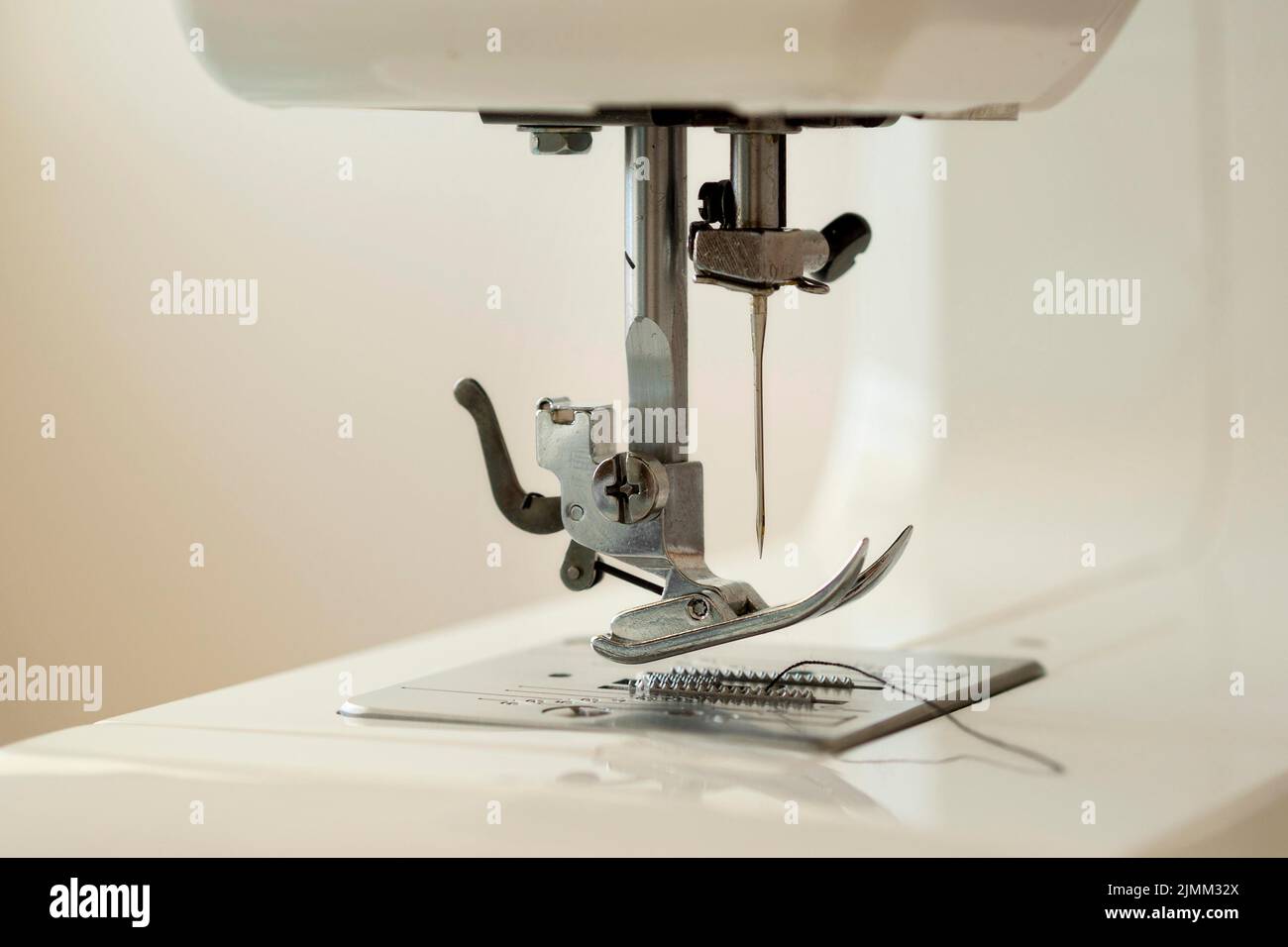 Front view sewing machine with needle Stock Photo