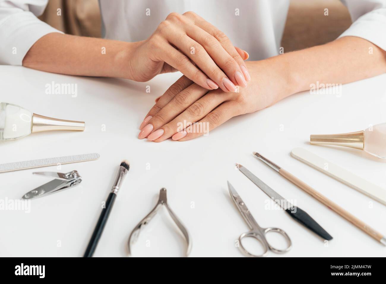 Healthy beautiful manicure tools Stock Photo Alamy