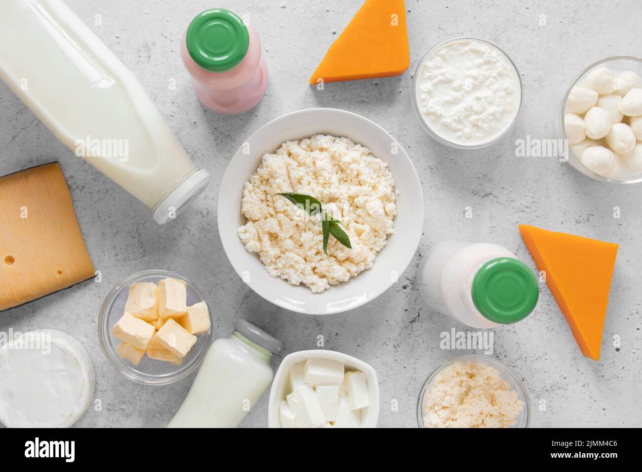 Dairy products composition Stock Photo Alamy