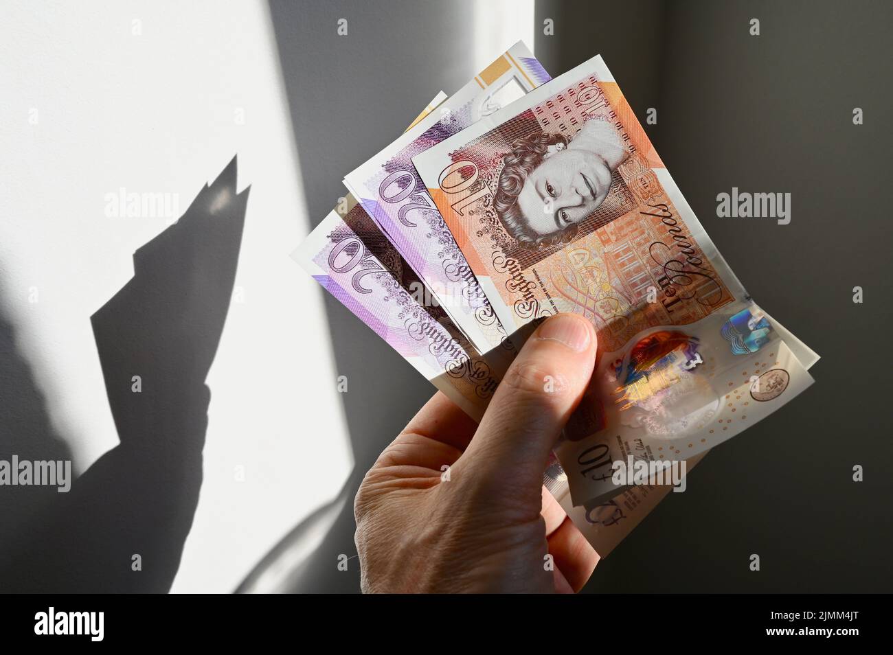 Sterling pound notes. Stock Photo