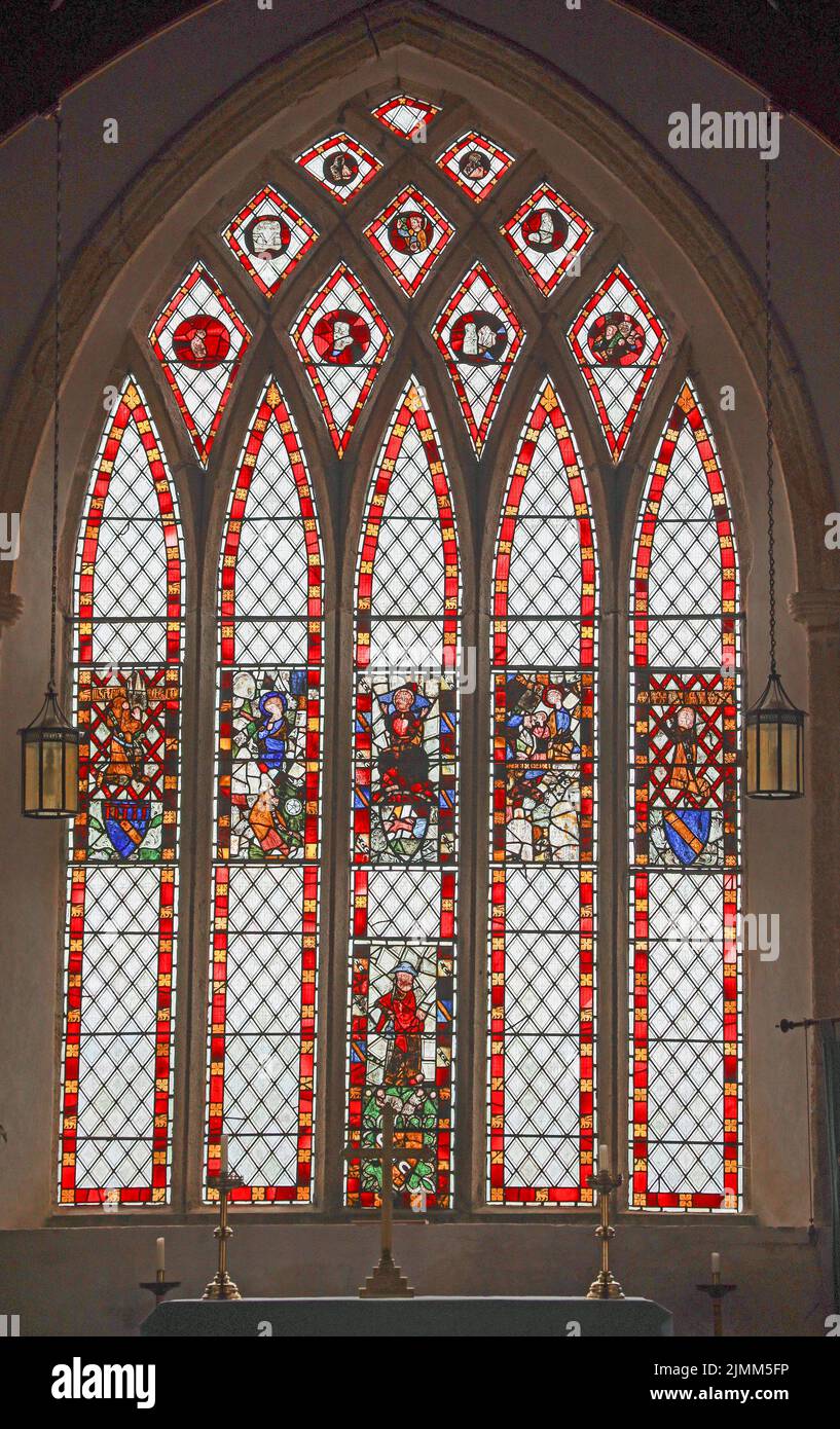 The Church of St Andrew in Bere Ferrers, features the oldest stained