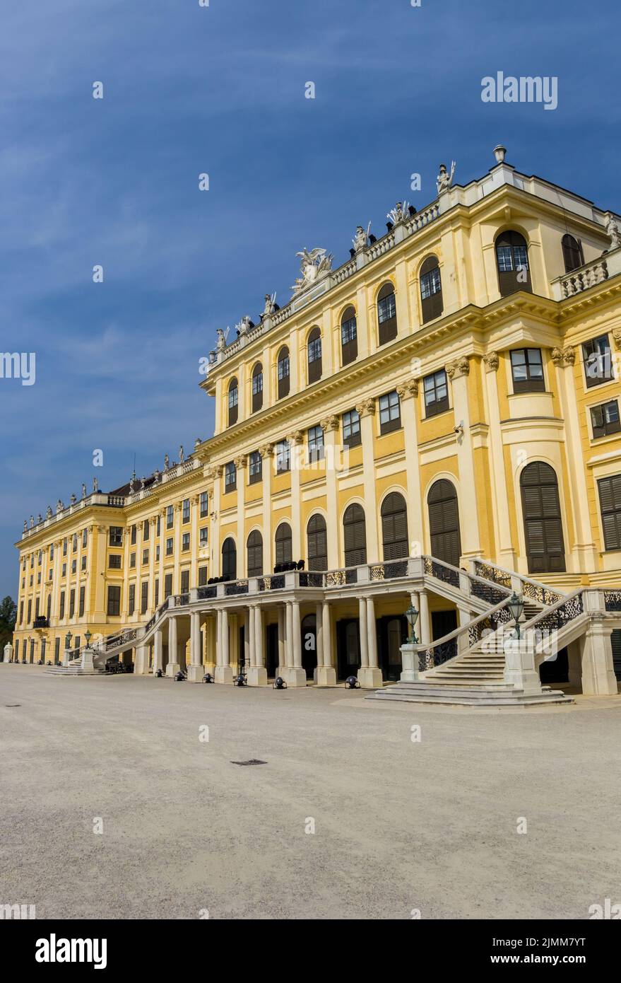 Staircases in front of the royal Schonbrunn palace in Vienna, Austria Stock Photo