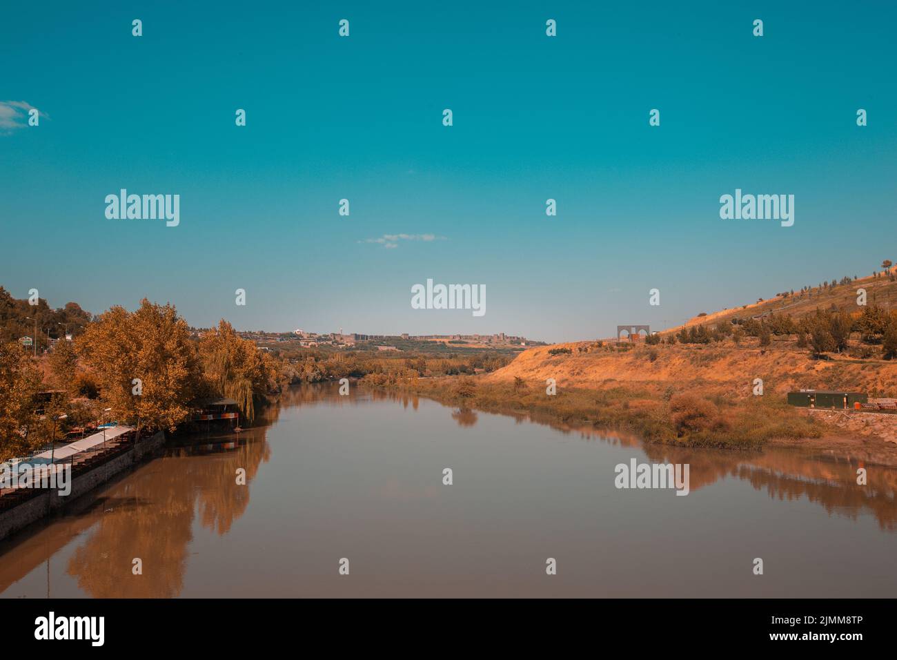 An aerial view of Euphrates river in Diyarbakir, Turkey Stock Photo Alamy