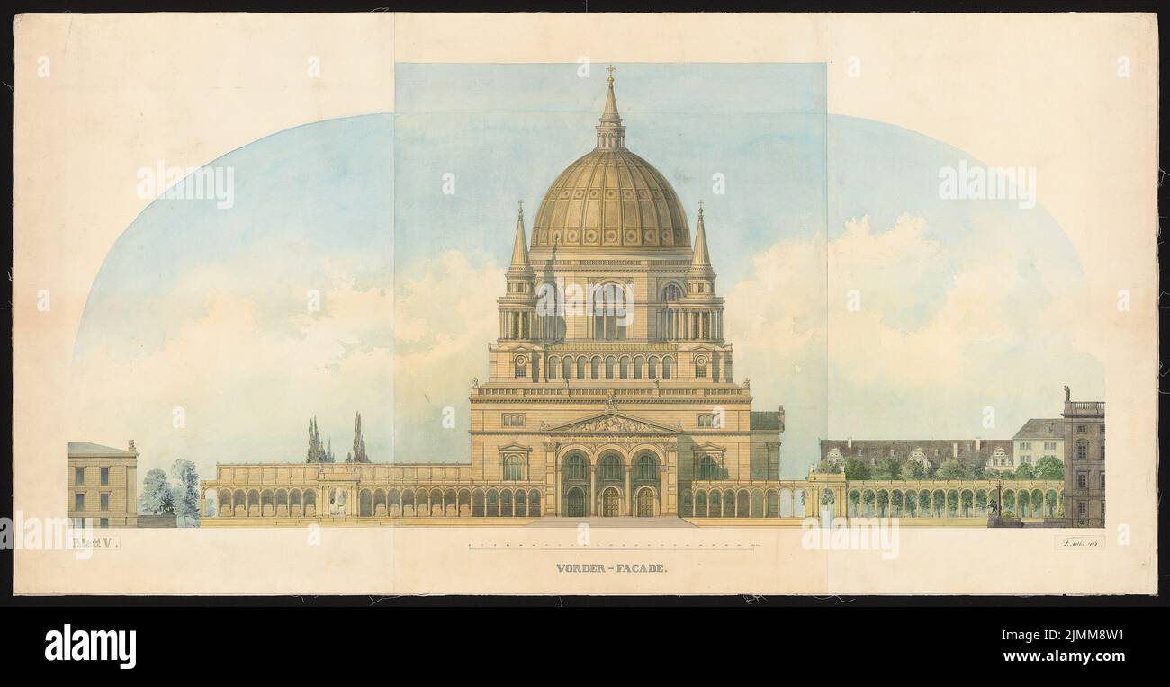 Adler Friedrich (1827-1908), Berlin Cathedral (1868): View main facade. Tusche watercolor on the box, 90.2 x 173.8 cm (including scan edges) Stock Photo