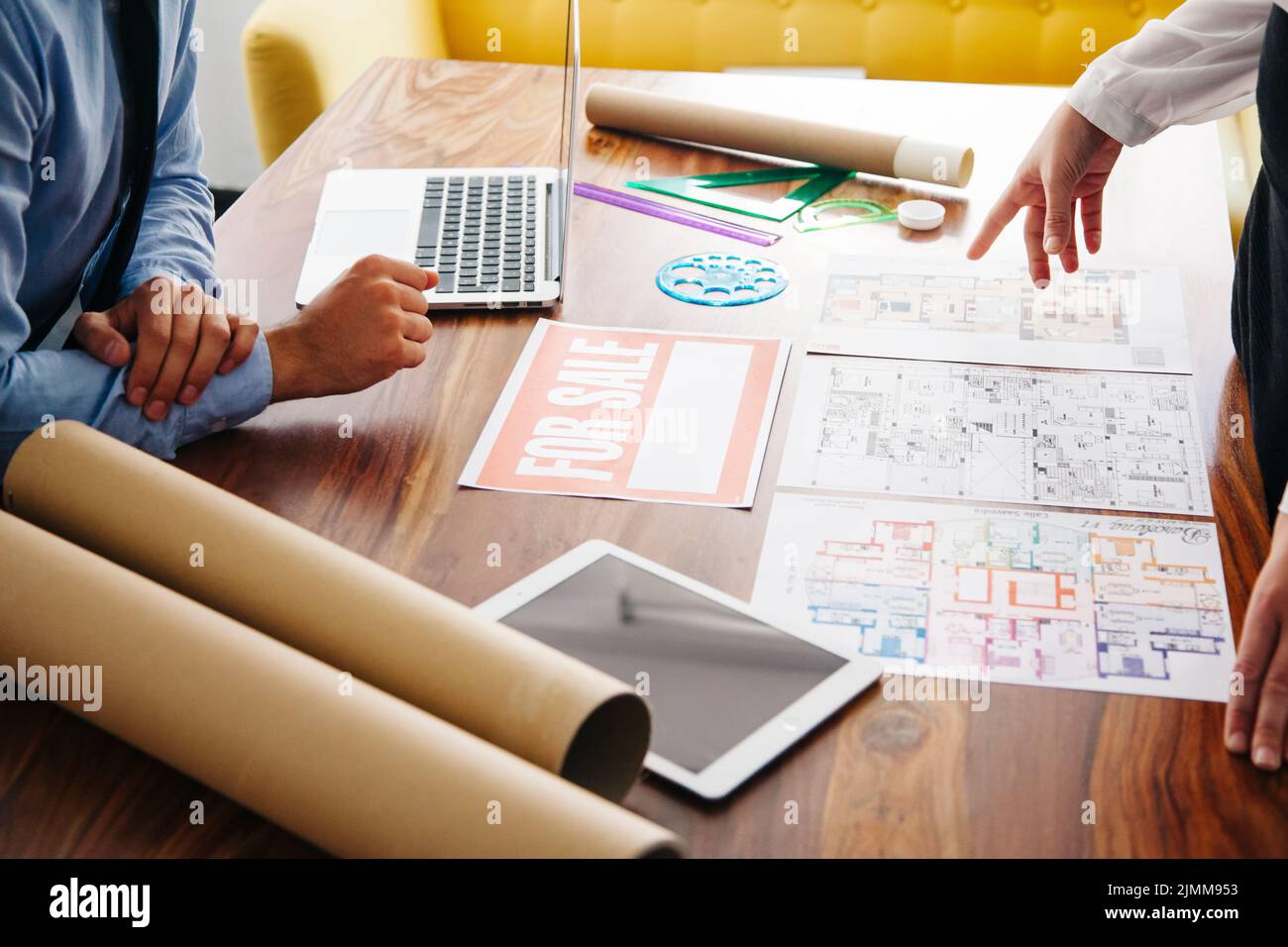 Desk real estate office Stock Photo Alamy