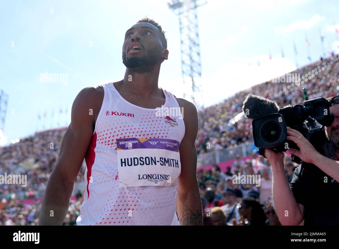 England's Matthew Hudson-Smith after winning silver in the Men's 400m Final at Alexander Stadium on day ten of the 2022 Commonwealth Games in Birmingham. Picture date: Sunday August 7, 2022. Stock Photo