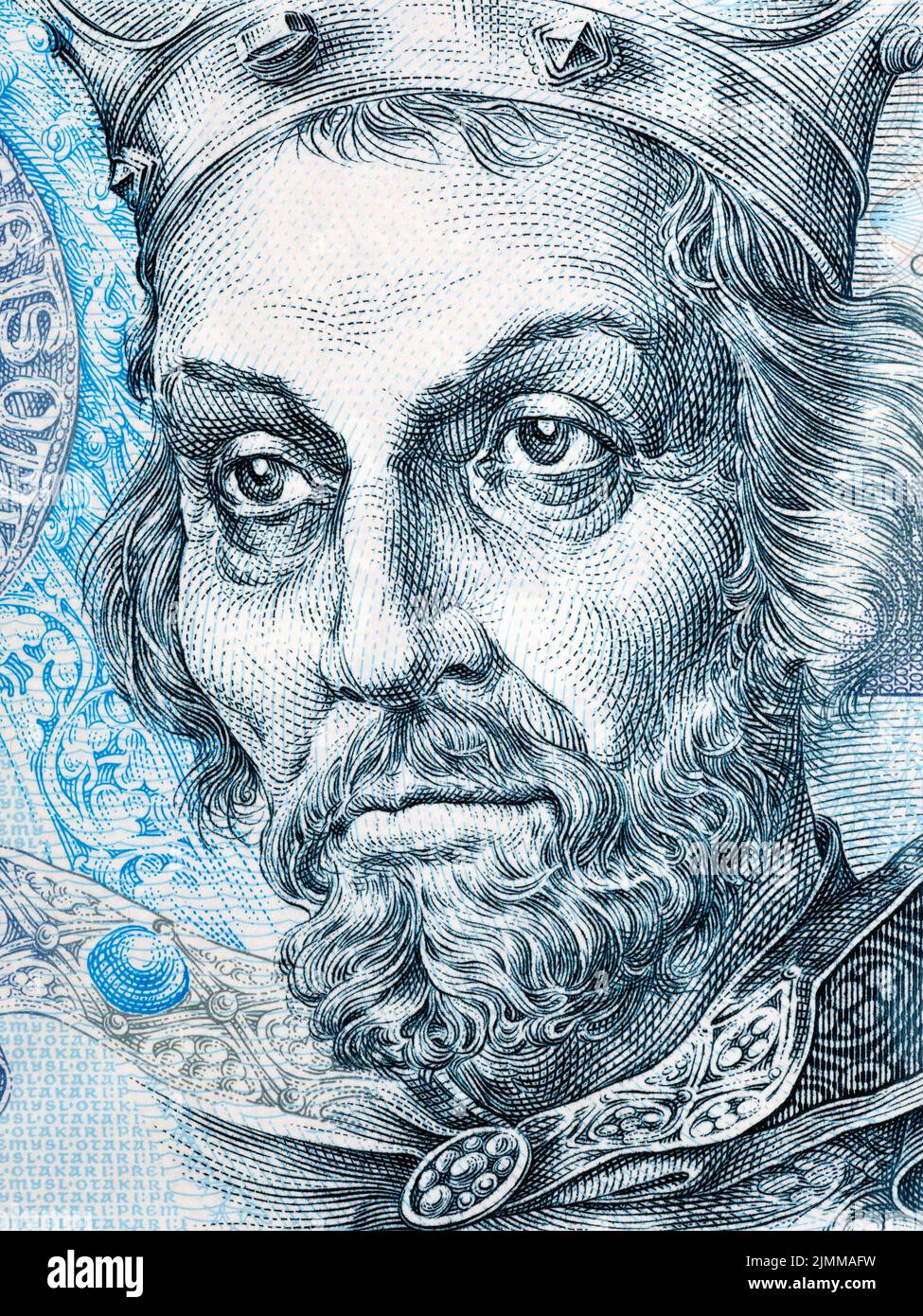 Ottokar I of Bohemia portrait from Czech money - Koruna Stock Photo - Alamy