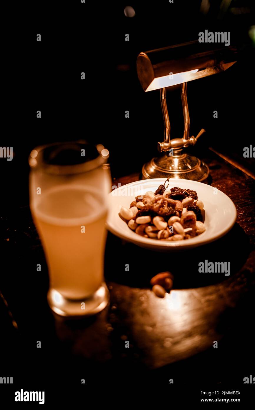 Dozing off in the night bar lounge Stock Photo