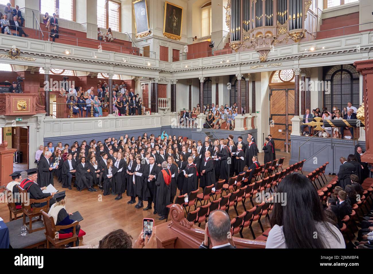 Oxford University graduation ceremony in the Sheldonian Theatre, August