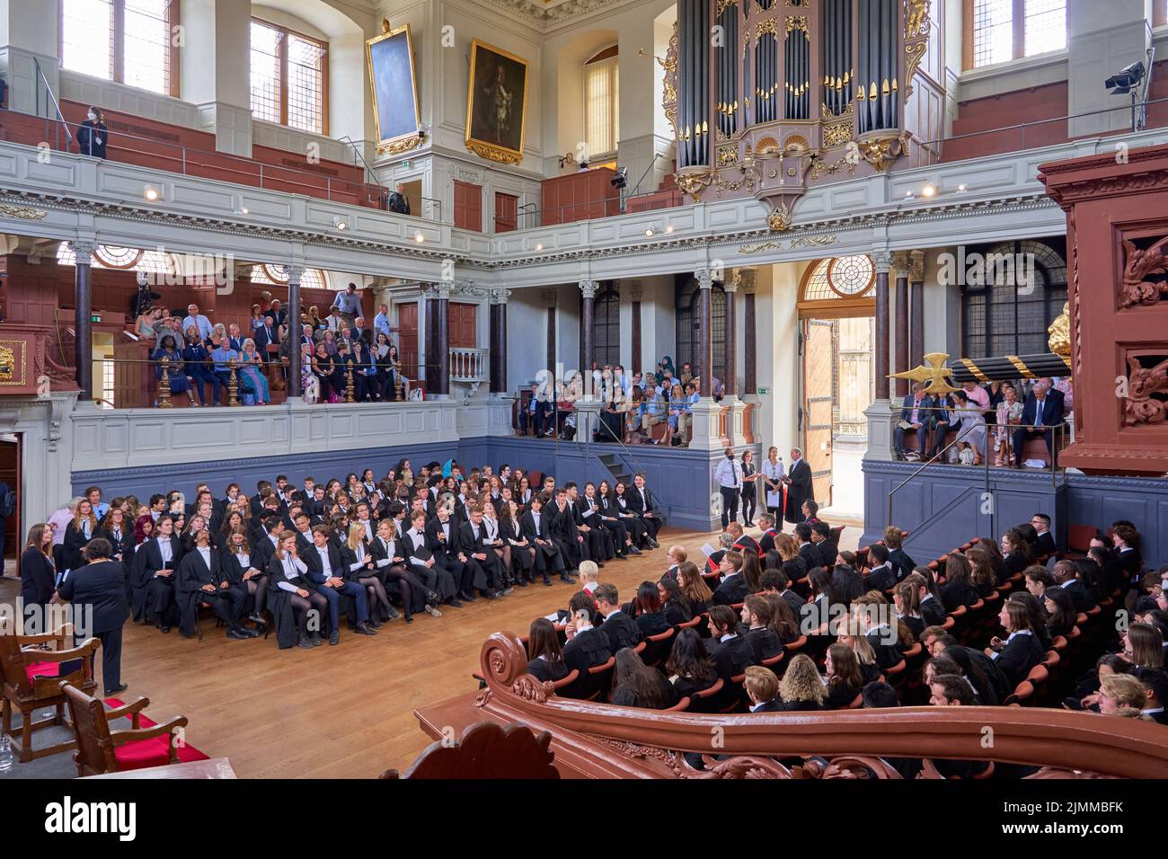 Oxford University graduation ceremony in the Sheldonian Theatre, August