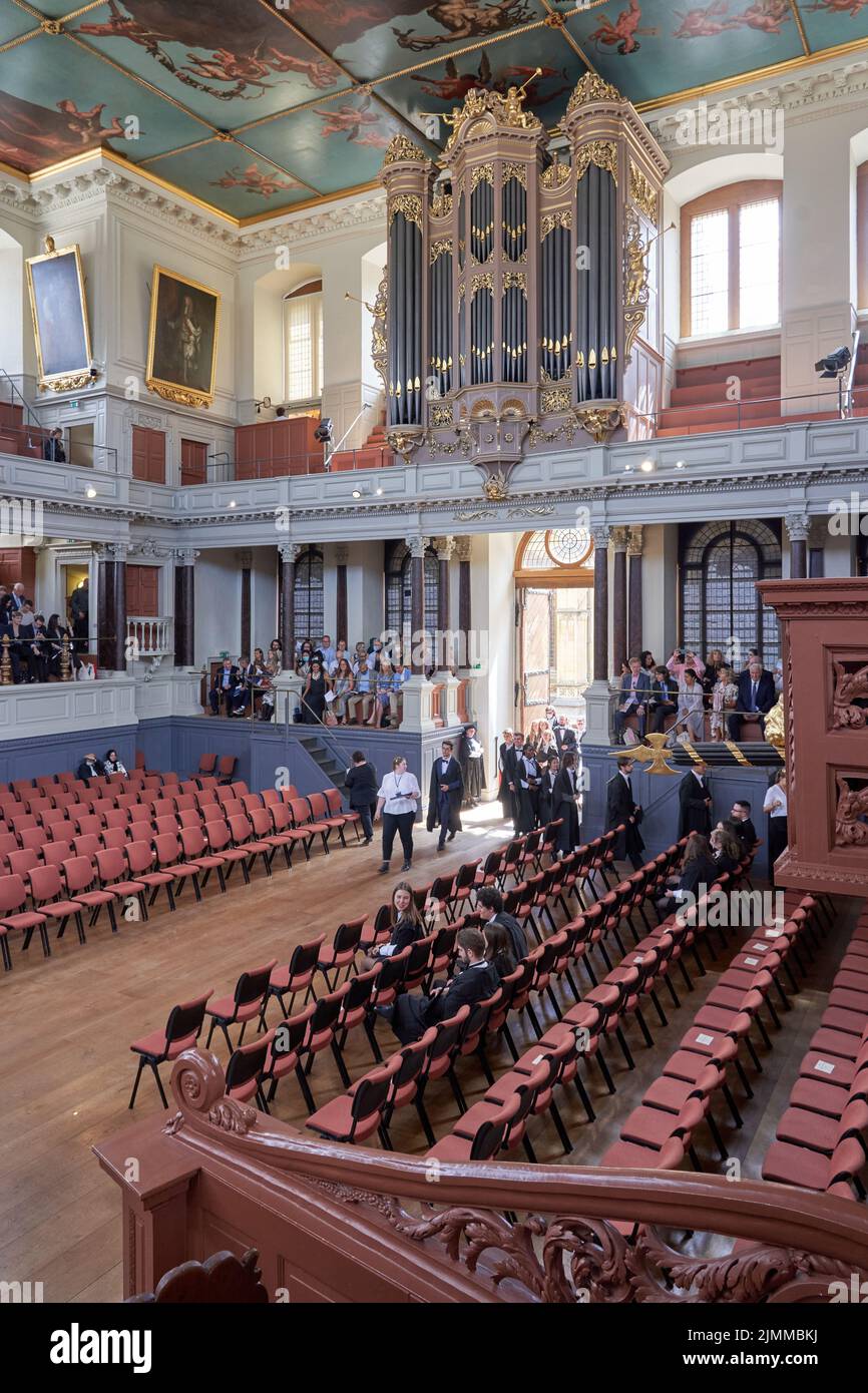 Oxford University graduation ceremony in the Sheldonian Theatre, August