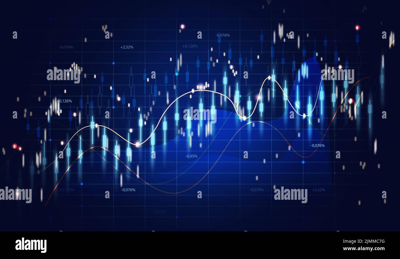 Graph of price growth and indicators. Growth of business indicators, high profit Stock Photo