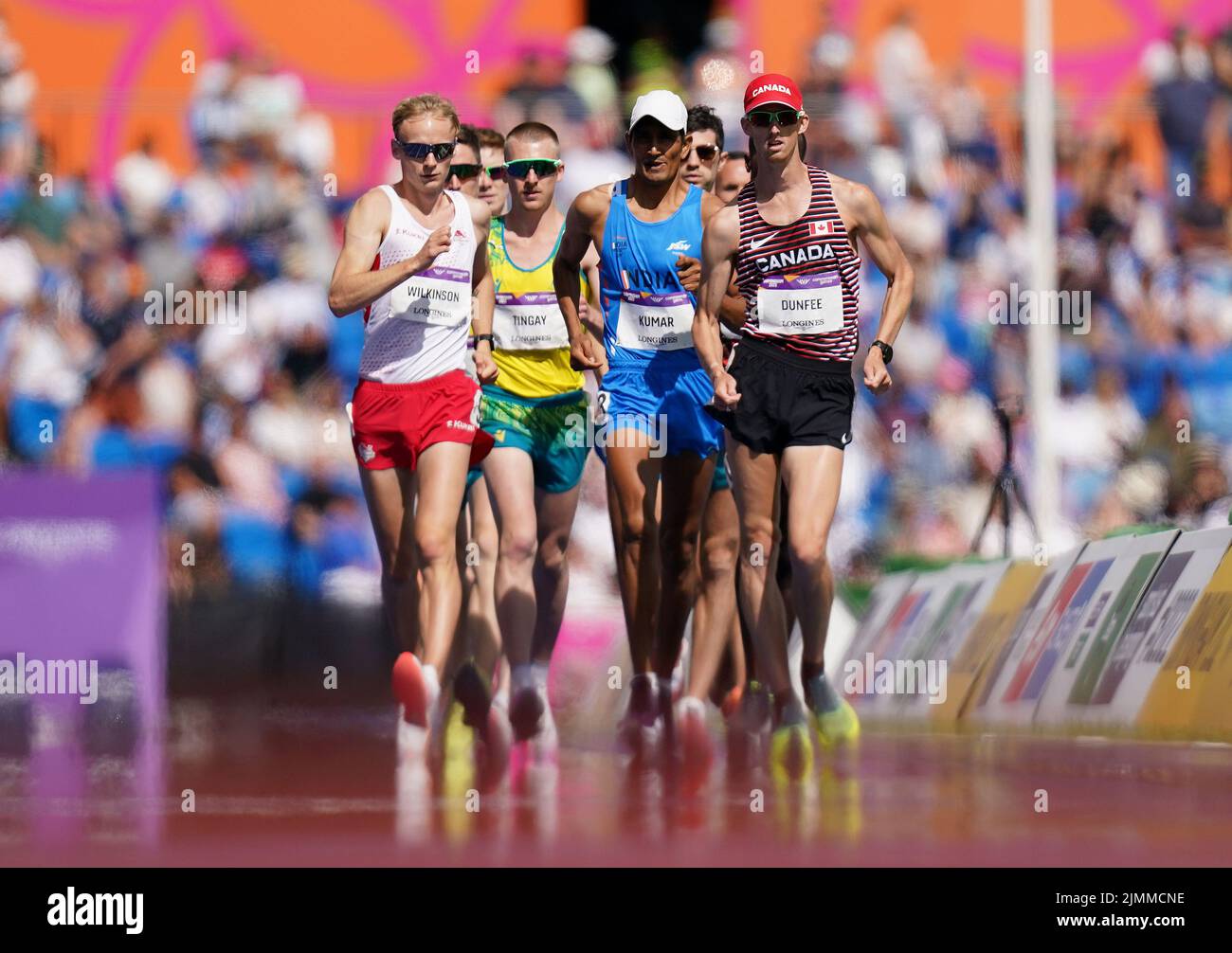 Walkers in action during the Men's 10,000m Race Walk Final at Alexander Stadium on day ten of the 2022 Commonwealth Games in Birmingham. Picture date: Sunday August 7, 2022. Stock Photo