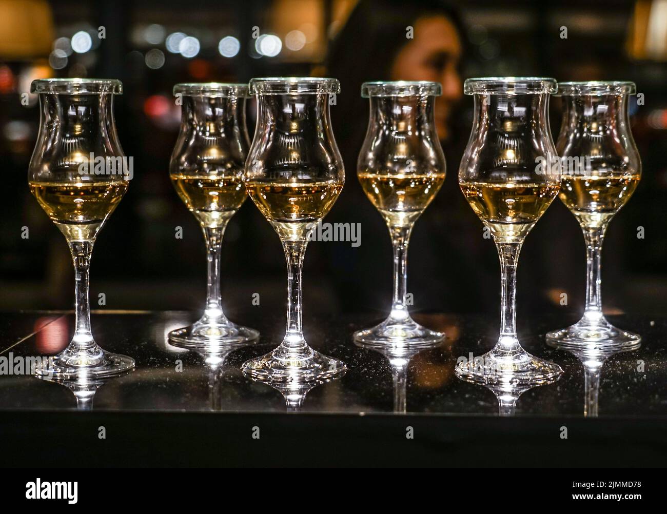 Liquor and wine glass Stock Photo Alamy