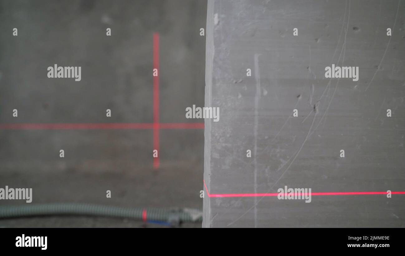 Lighted laser level. Laser level flooring. Leveling the wall with a