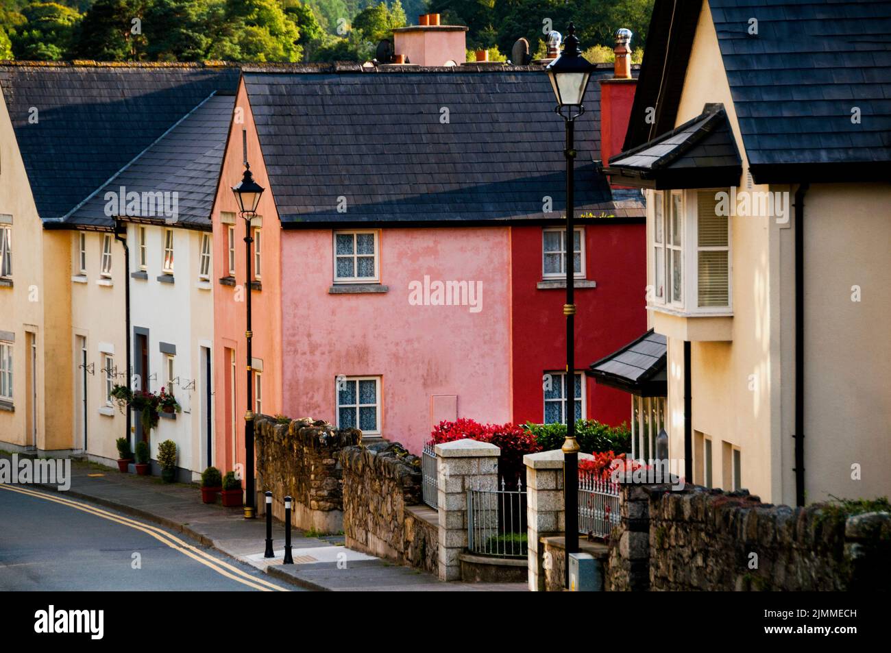 Colorful streetscape in the Irish village of Avoca in County Wicklow, Ireland Stock Photo Alamy