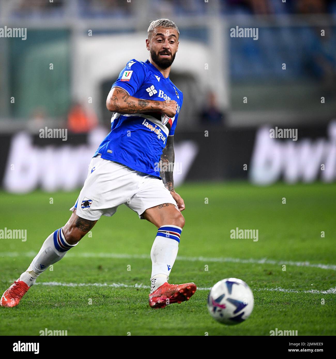 Genoa, Italy. 30 April 2022. Leo Ostigard of Genoa CFC in action during the  Serie A football match between UC Sampdoria and Genoa CFC. Credit: Nicolò  Campo/Alamy Live News Stock Photo - Alamy