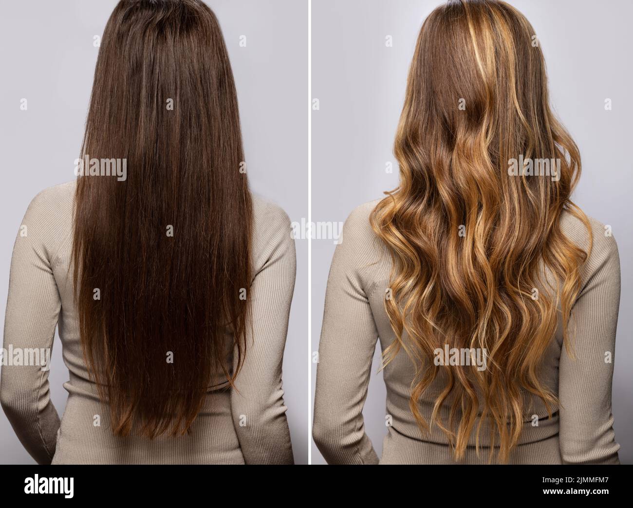 Hair after dyeing and styling in a professional salon Stock Photo Alamy