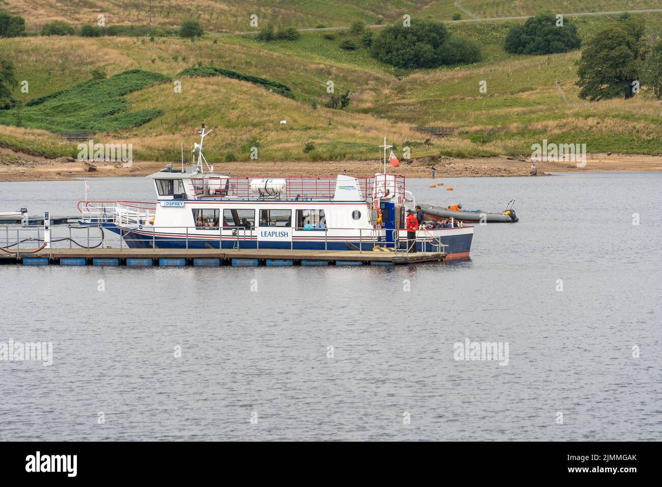 The Osprey ferry, departing Leaplish Waterside Park to view the resident osprey at Kielder Water reservoir, Northumberland, UK Stock Photo