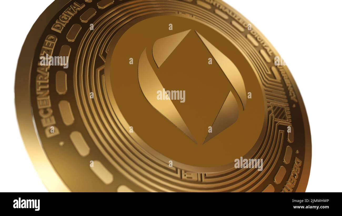 Golden Cryptocurrency of Ethereum Name Service ENS Sign Isolated on a White  Background Stock Photo - Alamy