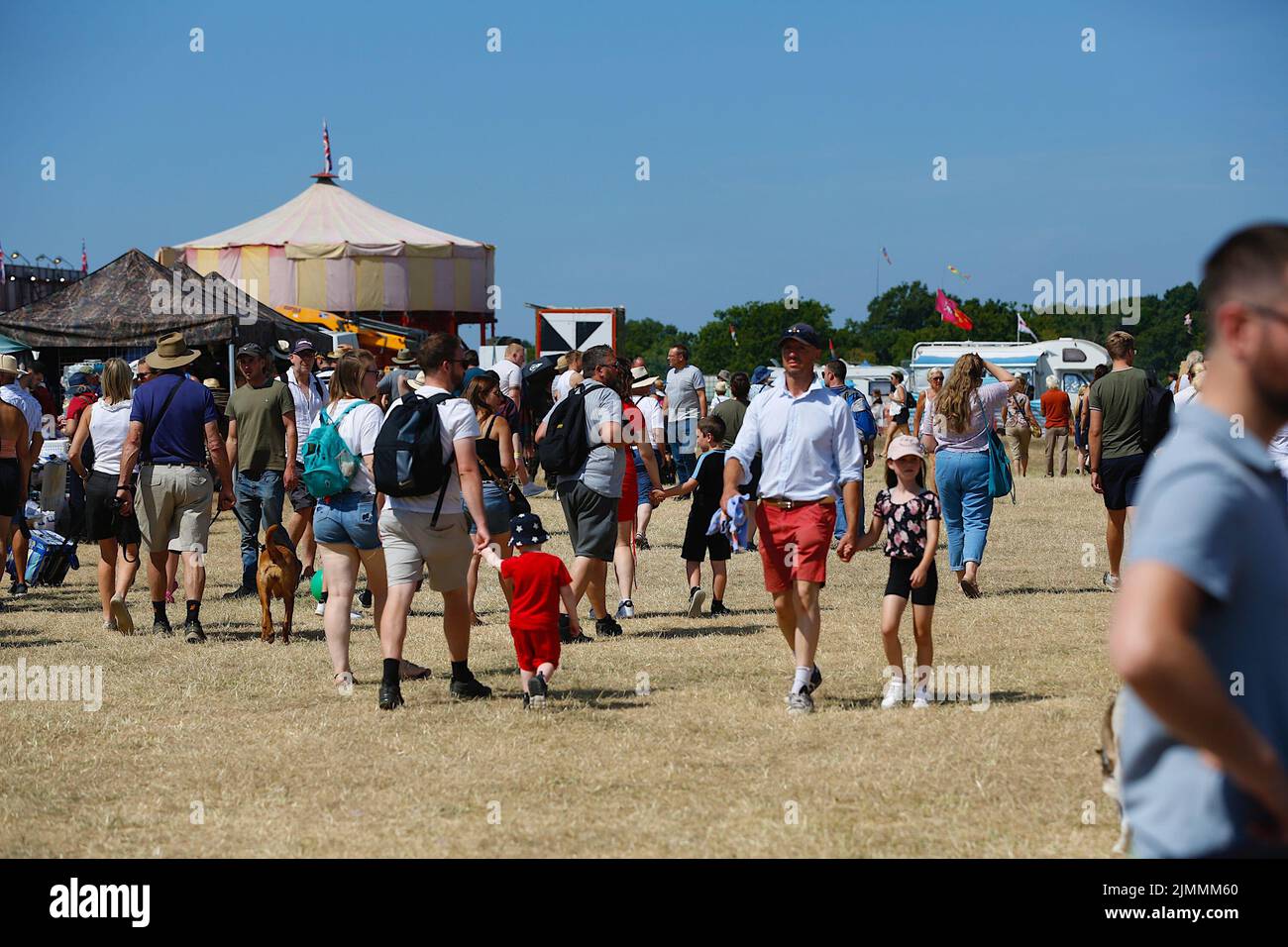 Woodchurch, Kent, UK. 07 August, 2022. On a hot and sunny day in the Kent countryside thousands of people arrive at one of the largest steam rally events in the south east. Photo Credit: Paul Lawrenson/Alamy Live News Stock Photo