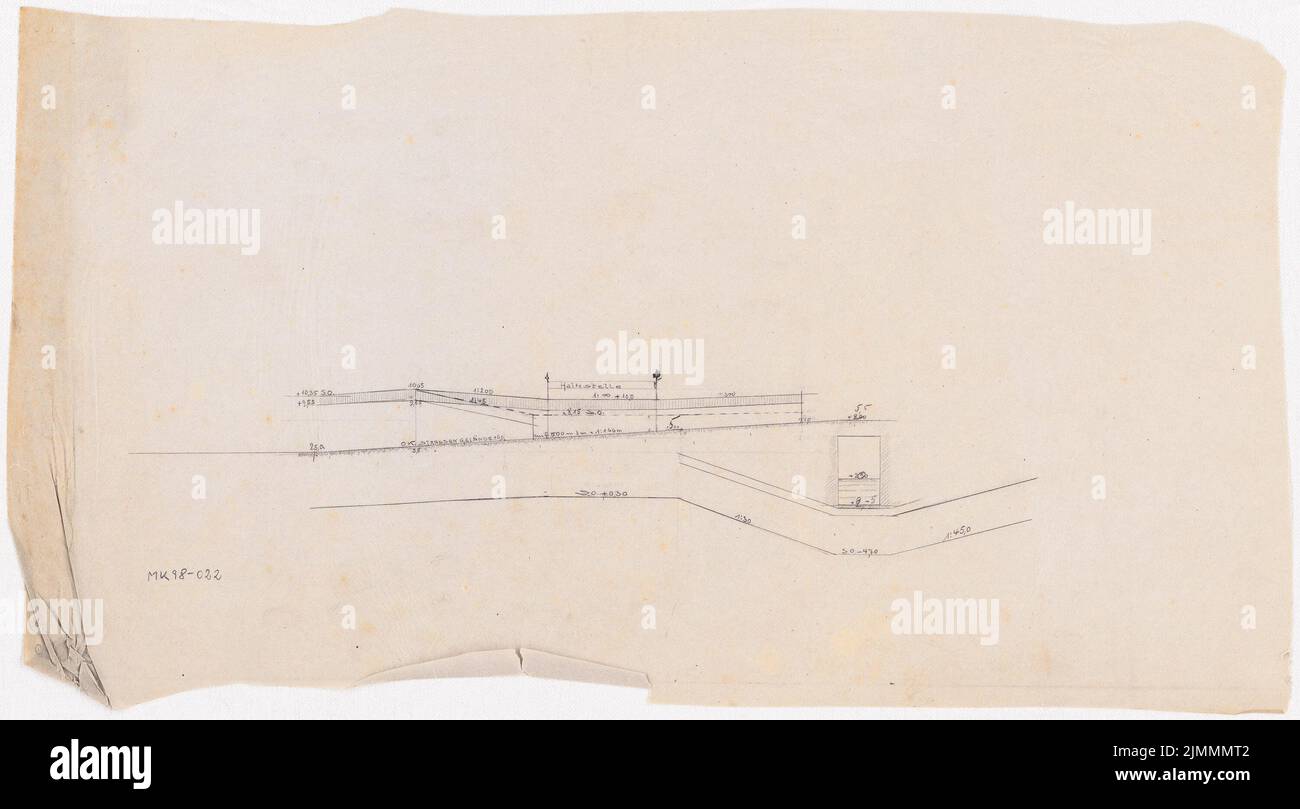 unknown architect, underpass. Monthly competition December 1919 (12.1919): longitudinal section. Pencil on transparent, 34.2 x 61.8 cm (including scan edges) Stock Photo