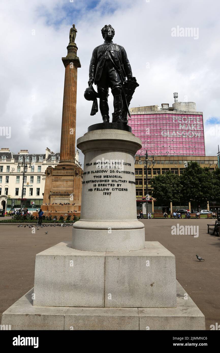George Square, Glasgow, Scotland, UK. Statue of Colin Campbell, Field Marshal Lord Clyde  by John Henry Foley Stock Photo