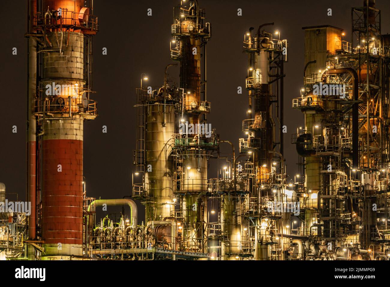 Factory night view of Kawasaki Keihin industrial zone Stock Photo Alamy