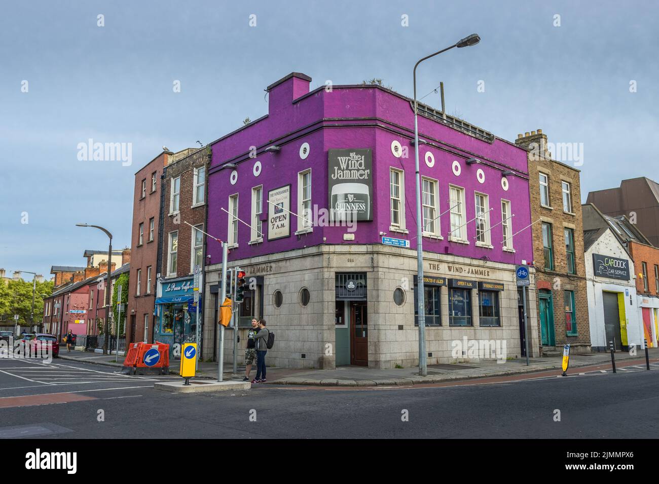 A view of apartments and offices in Dublin docklands district Stock