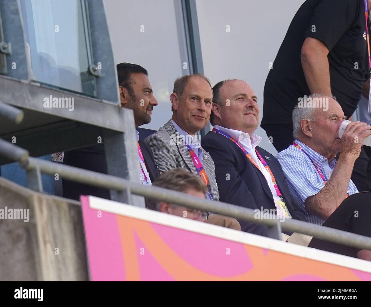 The Earl of Wessex watches the match between England and New Zealand at Edgbaston Stadium on day ten of 2022 Commonwealth Games in Birmingham. Picture date: Sunday August 7, 2022. Stock Photo