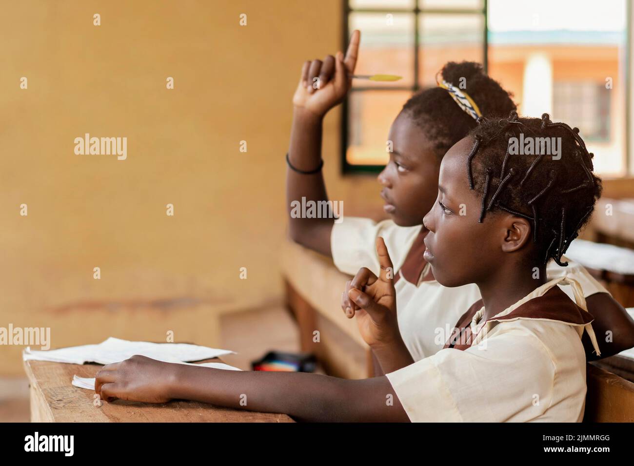 African kids paying attention class Stock Photo