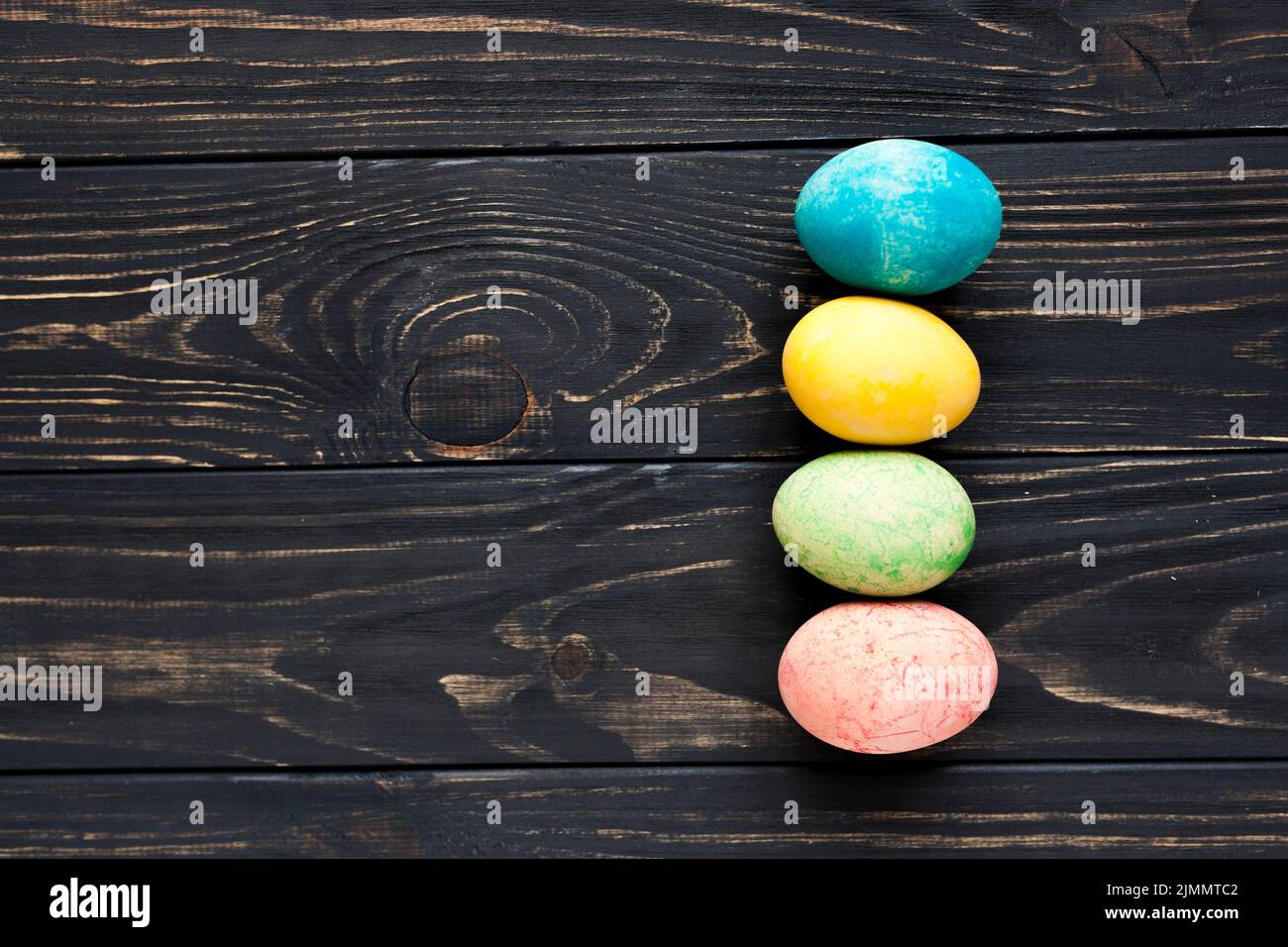 Ester eggs dark background Stock Photo