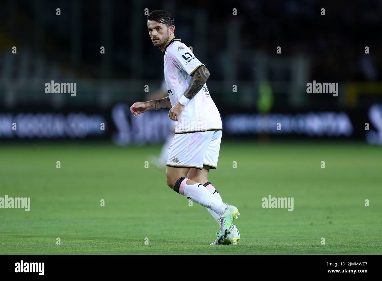 Matteo Brunori of Palermo Calcio adjusts captain armband during half-time  of the pre-season friendly football match between Bologna FC and Palermo FC  Stock Photo - Alamy