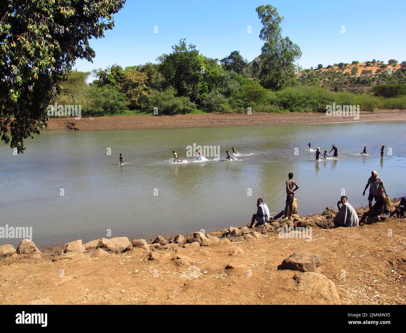 People on Blue Nile river in Ethiopia, Africa Stock Photo - Alamy