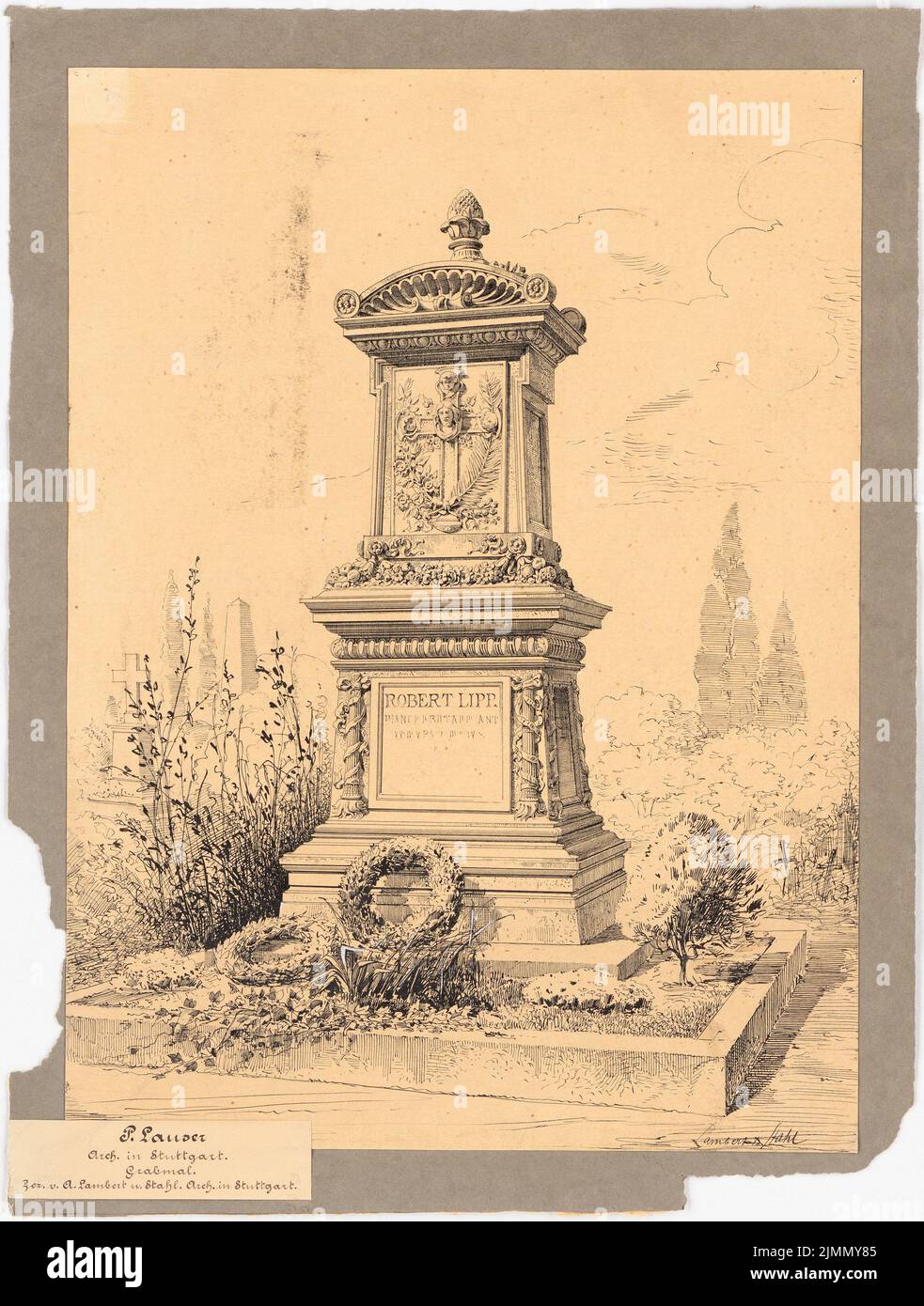 Lauser paul 1850 1927 grabmal fur robert lipp perspektivisch hi-res ...