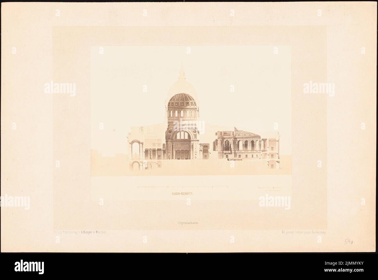 Lange Emil (1841-1926), Reichstag, Berlin (1872): cross-section. Photo on paper, 32.3 x 48.1 cm (including scan edges) Stock Photo