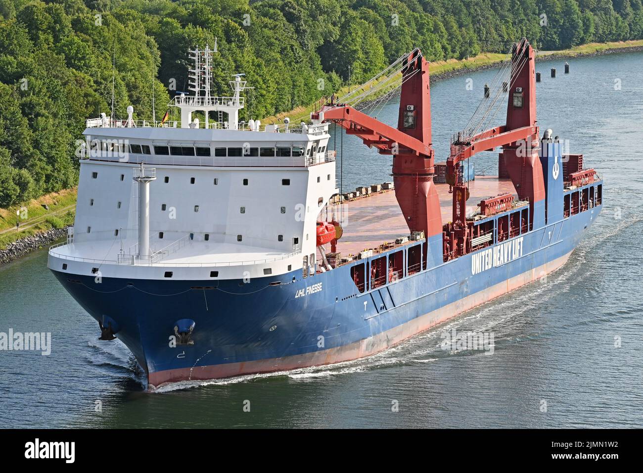 Heavy Load Carrier UHL FINESSE passing the Kiel Canal Stock Photo - Alamy