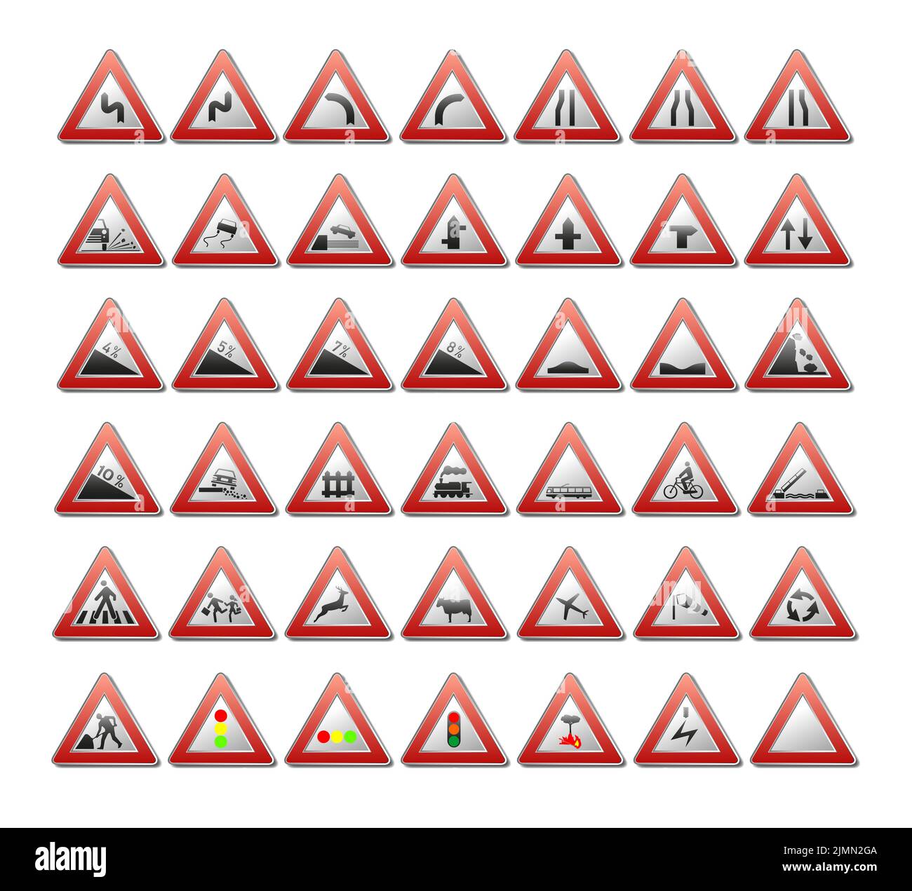 Warning traffic signs for your design Stock Photo