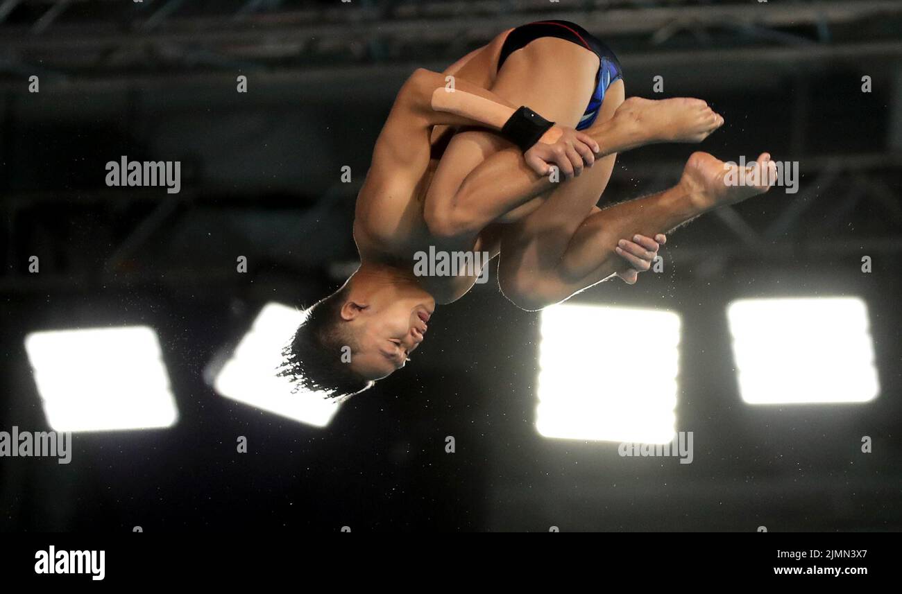 Malaysia’s Bertrand Rhodict Anak Lises in action during the Men’s 10m Platform preliminary at Sandwell Aquatics Centre on day ten of the 2022 Commonwealth Games in Birmingham. Picture date: Sunday August 7, 2022. Stock Photo