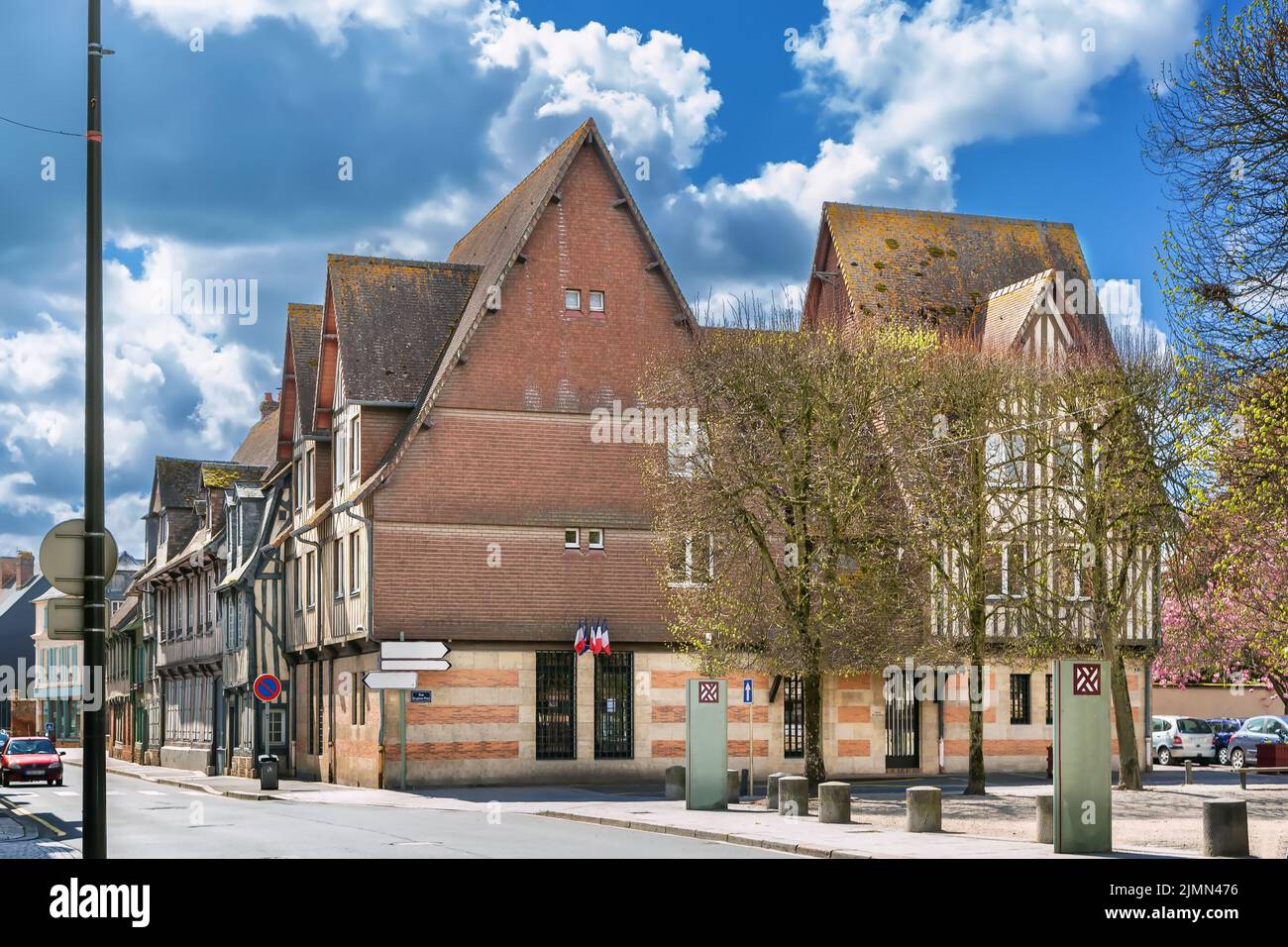 Street in  Pont-l'Eveque, France Stock Photo