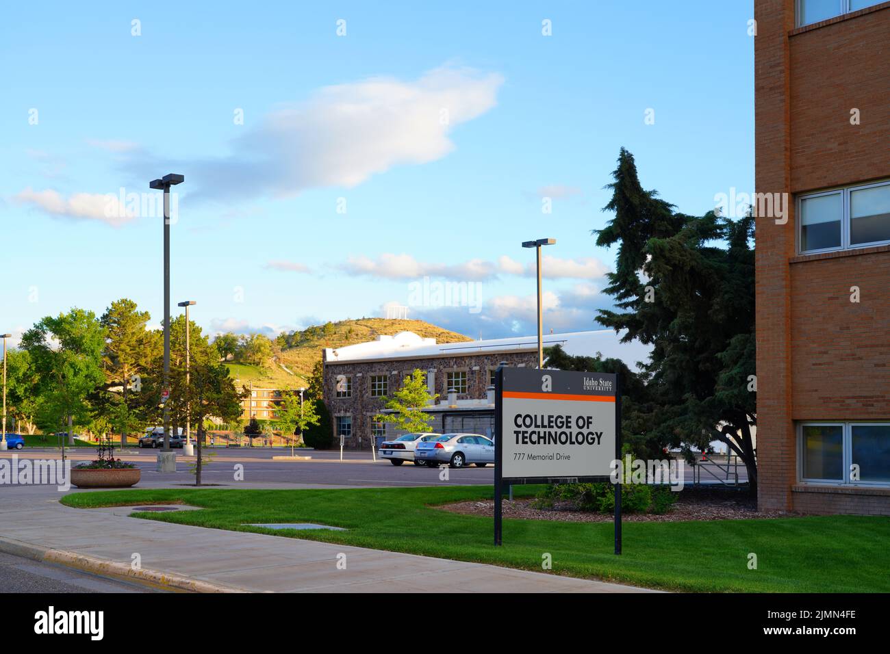 POCATELLO, ID -10 JUN 2021- View of the college campus of Idaho State University (ISU), a public research university located in Pocatello, Idaho, Unit Stock Photo