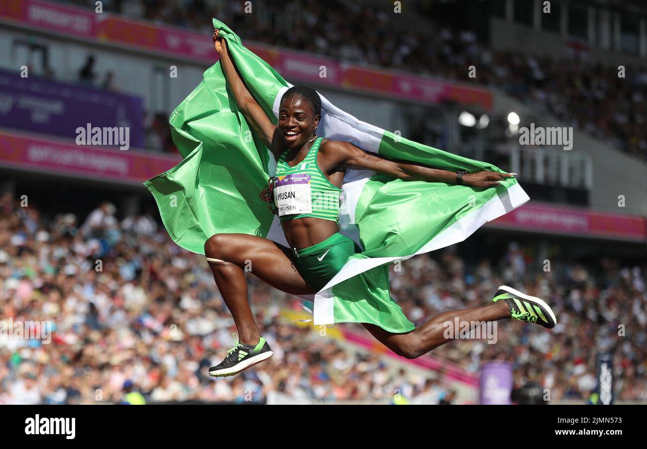 Oluwatobiloba Ayomide Tobi Amusan of Nigeria wins the women's