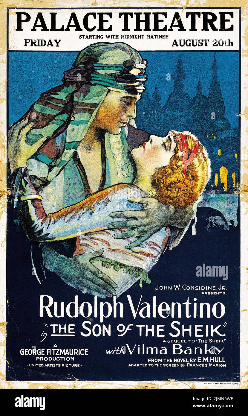 The Son of the Sheik (United Artists, 1926). Window Card - Rudolph Valentino Stock Photo