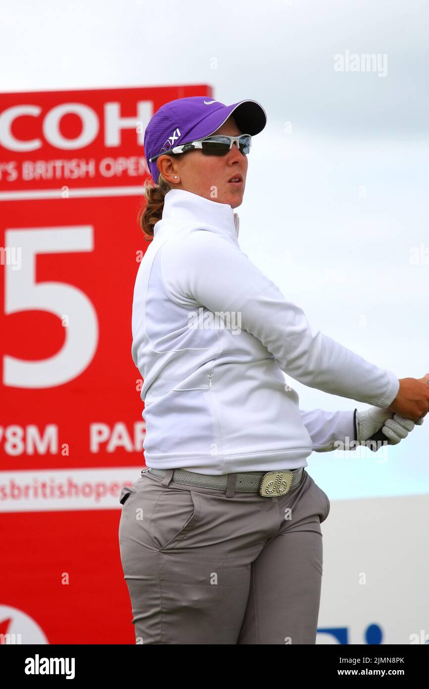 Ashleigh Buhai of South Africa on the 15th hole during final practice round of 2013 Ricoh Women's British Open held at St Andrews Old Course on July 3 Stock Photo