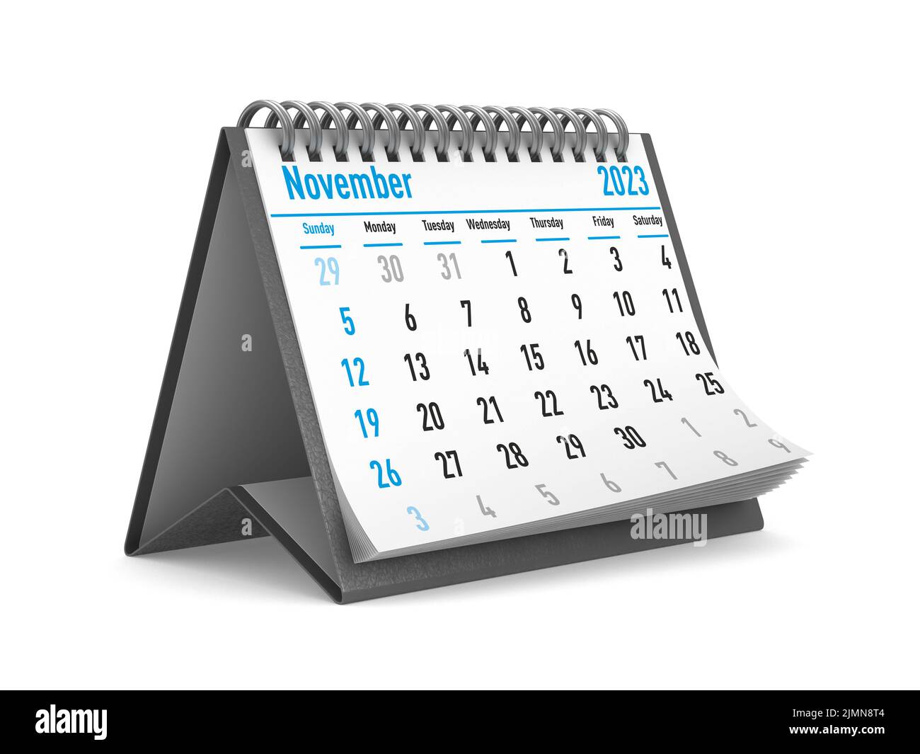 2023 year. Calendar for November. Isolated 3D illustration Stock Photo