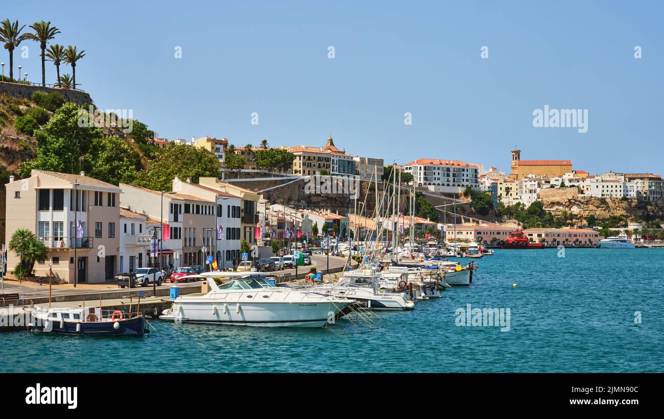 Cityscape of Mahon (Mao) capital city in Menorca, Spain Stock Photo - Alamy