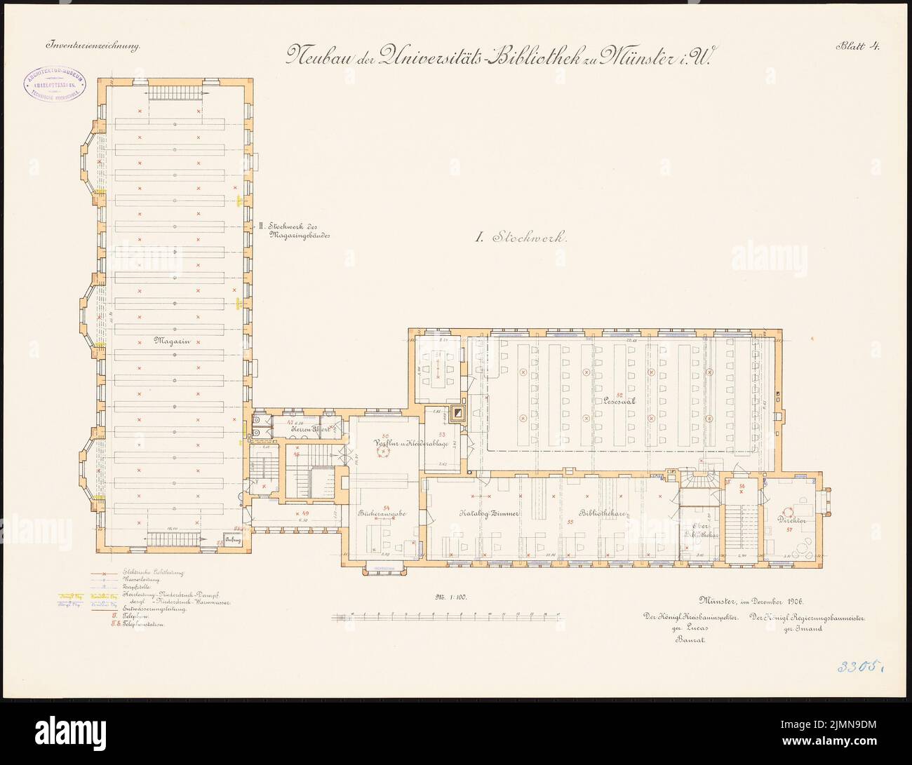 Mun Library Layout Unknown architect, University in Münster. Library (1906): floor plan ...