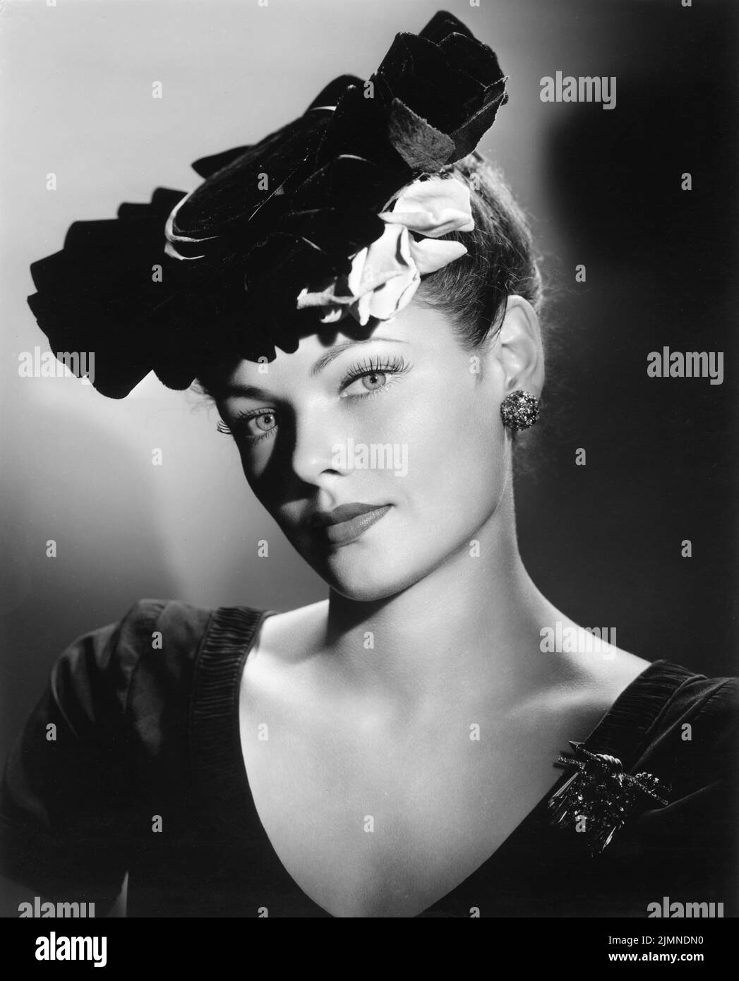 GENE TIERNEY 1945 Portrait publicity for Twentieth Century Fox Stock