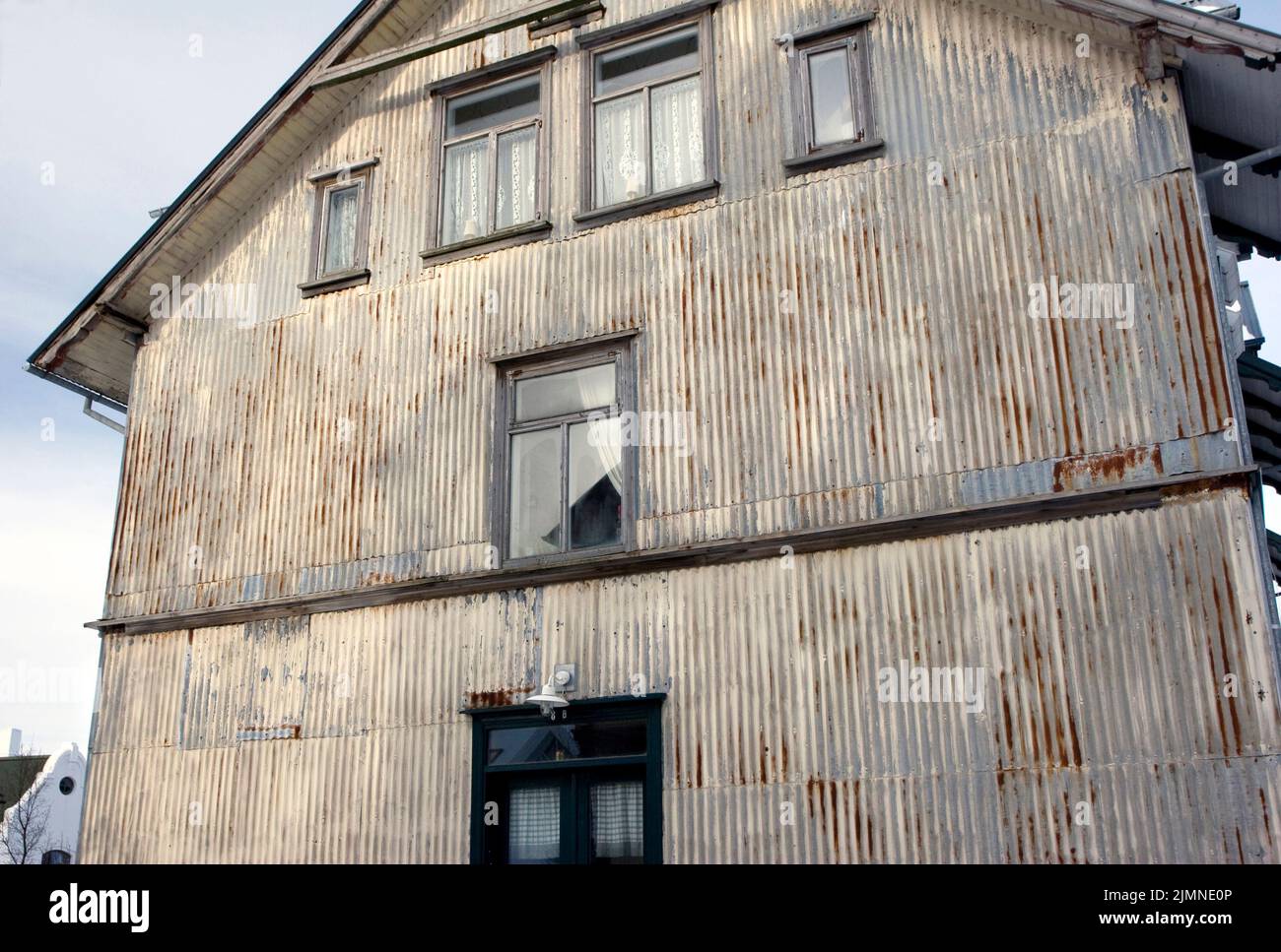 Weathered corrugated tin house in Reykjavik, Iceland Stock Photo Alamy