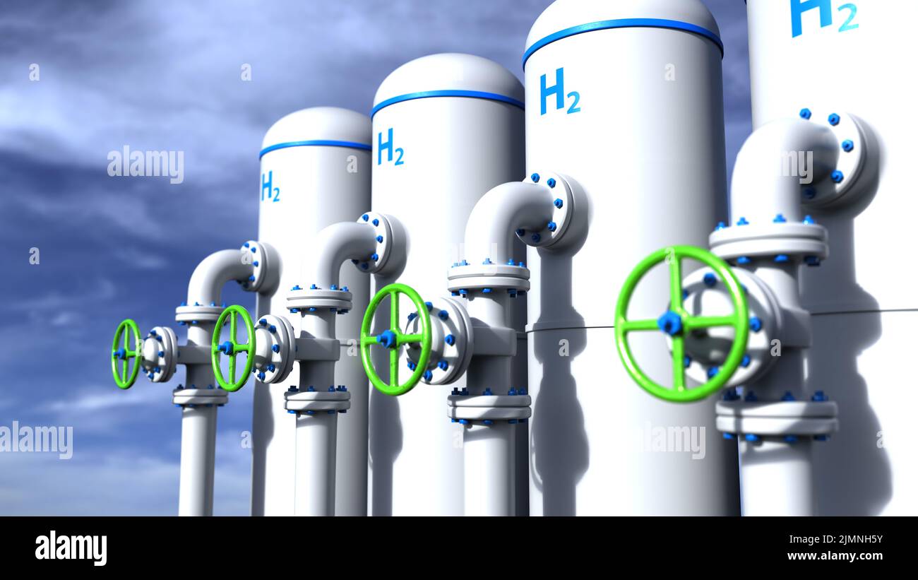 H2 Hydrogen Gas Tank Stock Photo Alamy